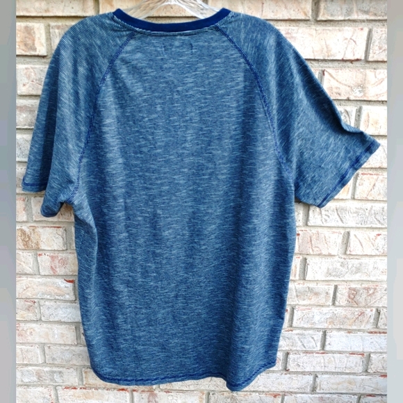 Goodthreads Indigo Slub Contrast Neckline Short Sleeve Henley Top XL - Picture 2 of 4